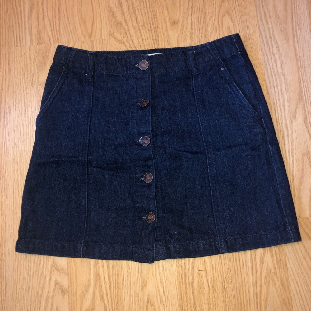 Button up denim skirt